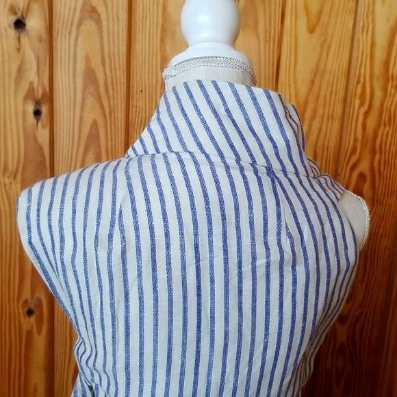 Anthropologie Asymmetric French Blue Stripe Wrap Tunic/Dress - Picture 12 of 15